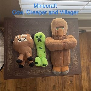 Minecraft Plushies - cow, creeper, villager